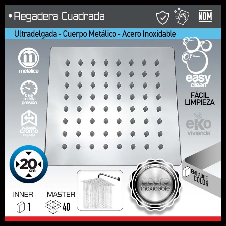 REGADERA CUADRADA ULTRADELGADA