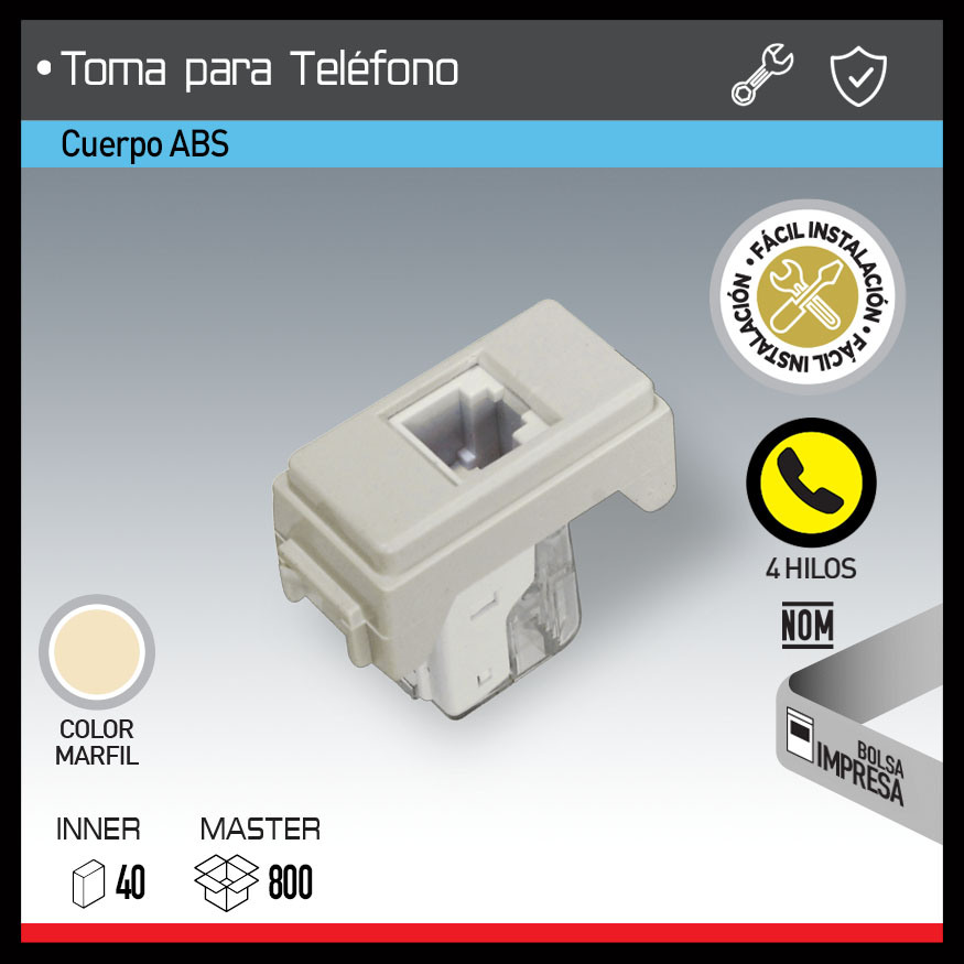 TOMA PARA TELÉFONO 4 HILOS