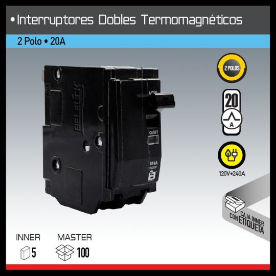 INTERRUPTOR DOBLE TERMOMAGNÉTICO