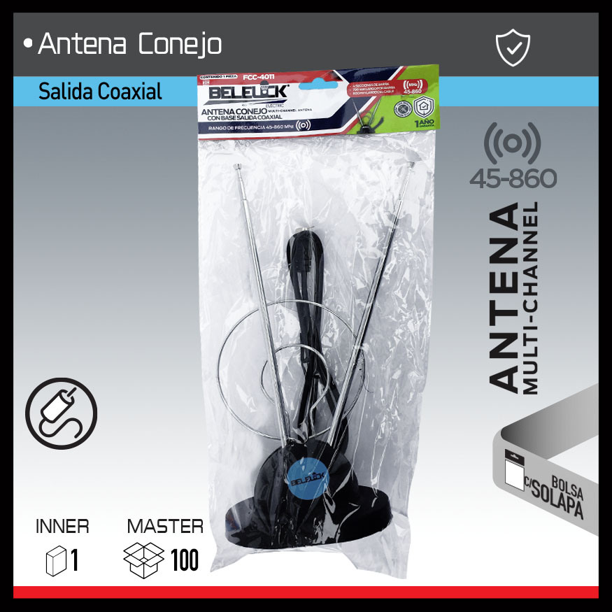 ANTENA CONEJO CON BASE