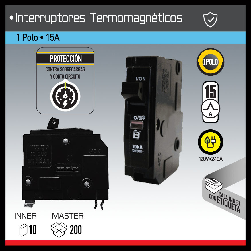 INTERRUPTOR TERMOMAGNÉTICO 15A