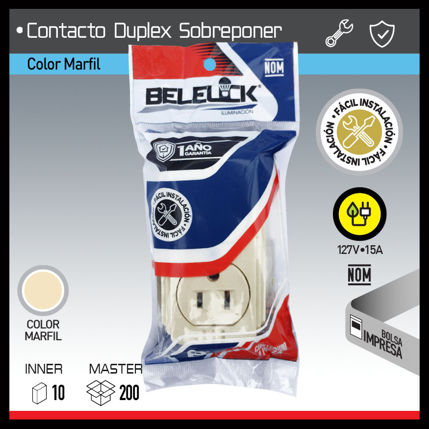 CONTACTO DUPLEX SOBREPONER