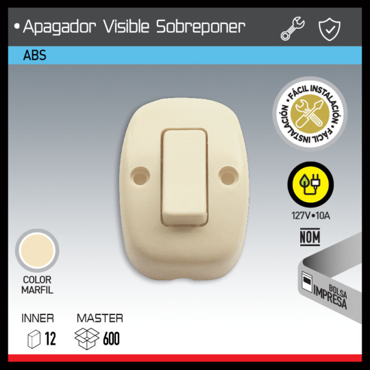 APAGADOR VISIBLE  SOBREPONER