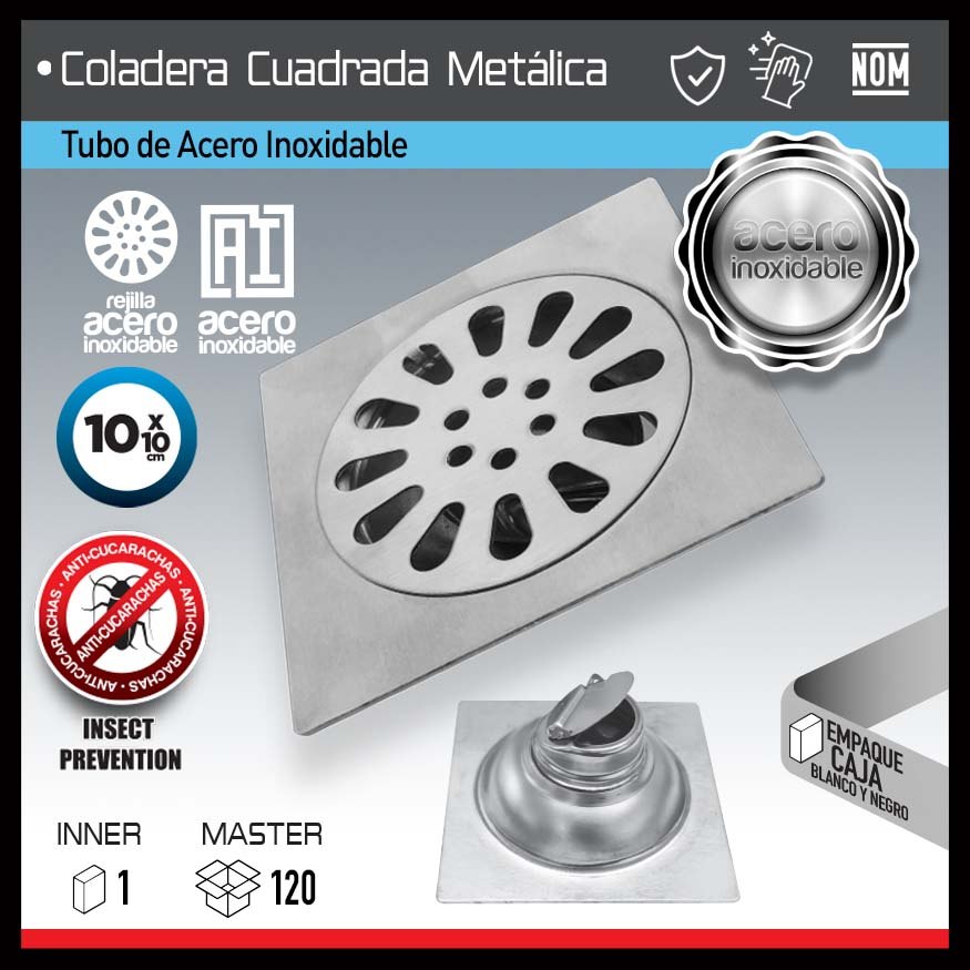 COLADERA CUADRADA METÁLICA