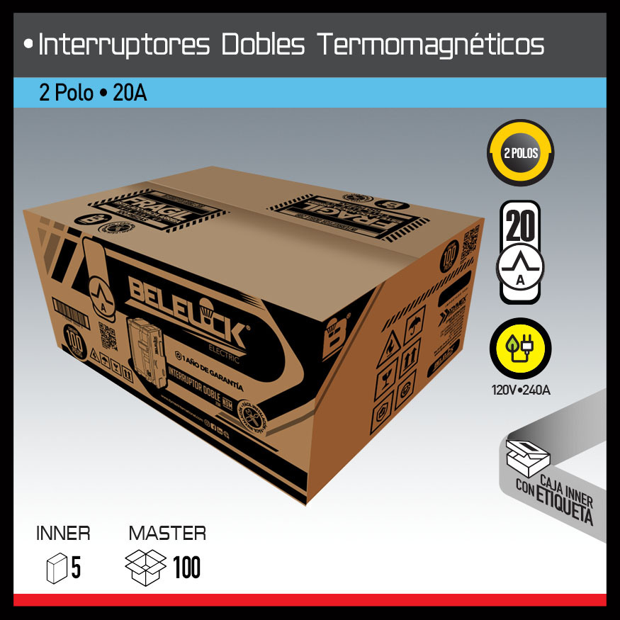 INTERRUPTOR DOBLE TERMOMAGNÉTICO