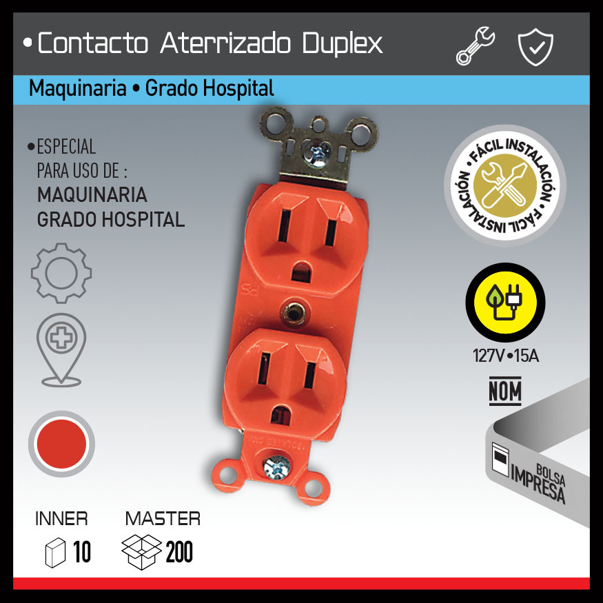 CONTACTO ATERRIZADO DUPLEX