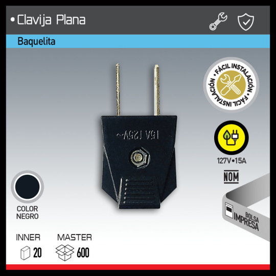 CLAVIJA PLANA BAQUELITA