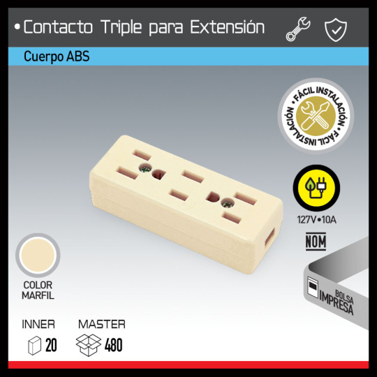 CONTACTO TRIPLE PARA EXTENSIÓN